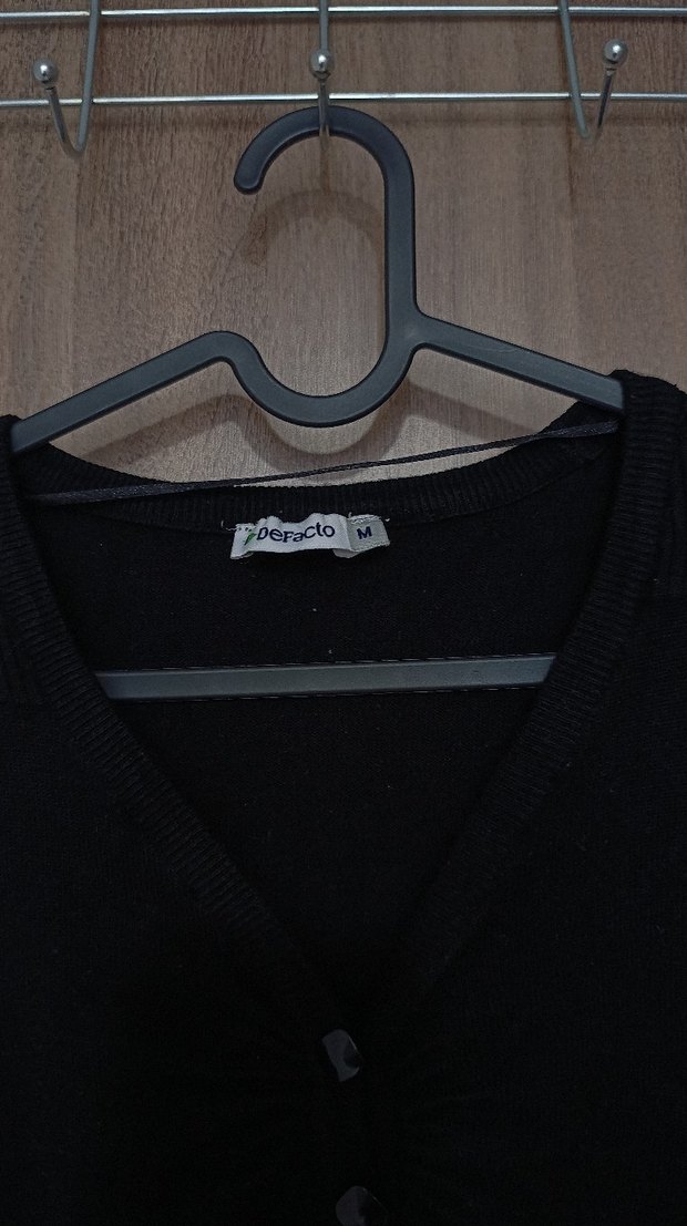 Siyah Midi yelek Notch Yaka - Görsel 2