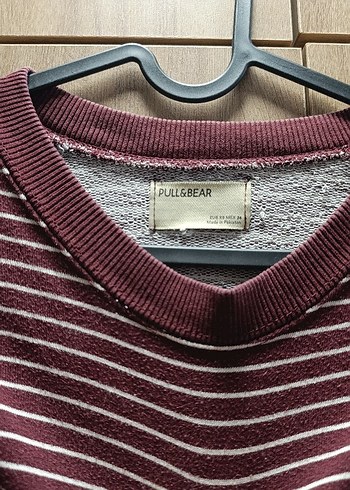 Bordo Çizgili Kadın Triko Kazak - Görsel 2