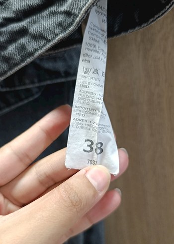 Gri Kadın Bol Kesim Kot Pantolon - Görsel 3