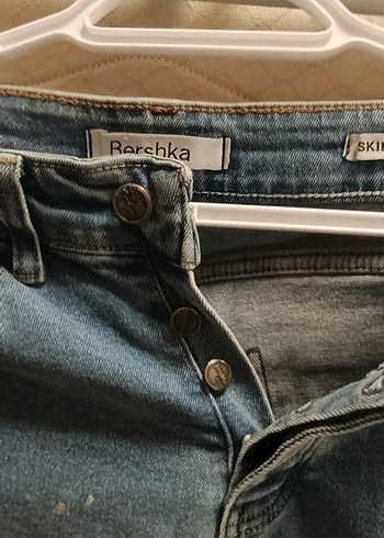 Kadın Mavi  Kemerli Dar Kesim Pantolon - Görsel 2