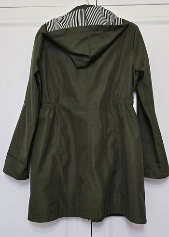 Kemerli Uzun Haki Kadın Yağmurluk - Görsel 4