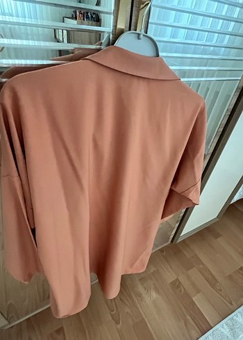 Somon renk Kadın Salaş Gömlek - Görsel 4