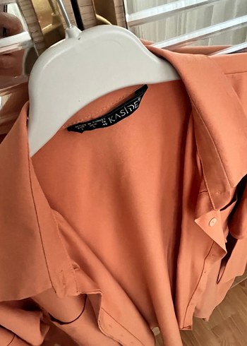 Somon renk Kadın Salaş Gömlek - Görsel 3