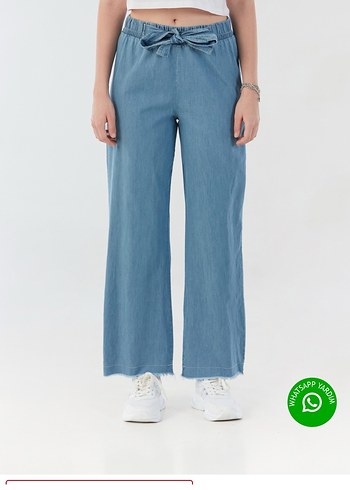 Mavi Midi Denim Kadın Pantolon - Görsel 2