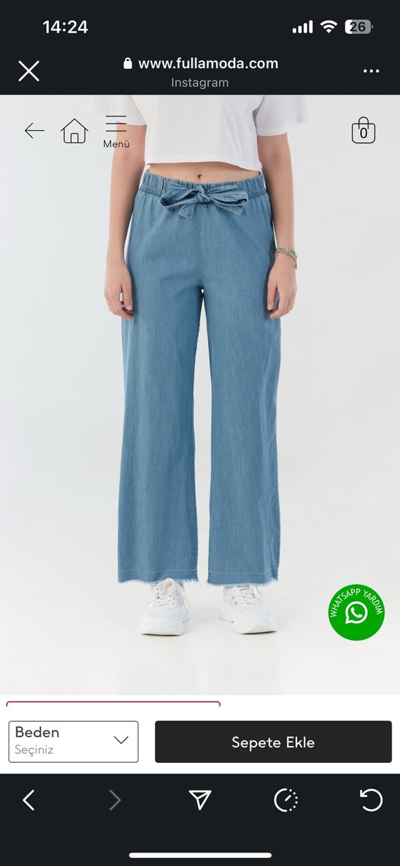 Mavi Midi Denim Kadın Pantolon - Görsel 2