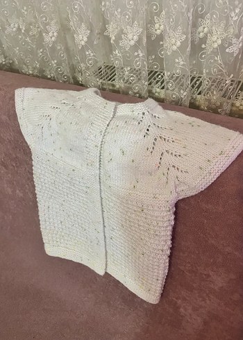 Beyaz Kız Çocuk Triko Bohem Kolsuz Kazak - Görsel 2