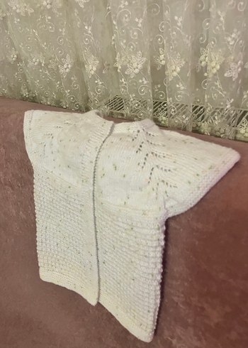 Beyaz Kız Çocuk Triko Bohem Kolsuz Kazak - Görsel 3