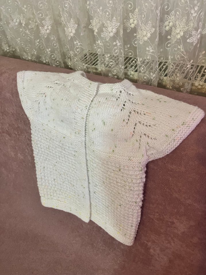 Beyaz Kız Çocuk Triko Bohem Kolsuz Kazak - Görsel 2