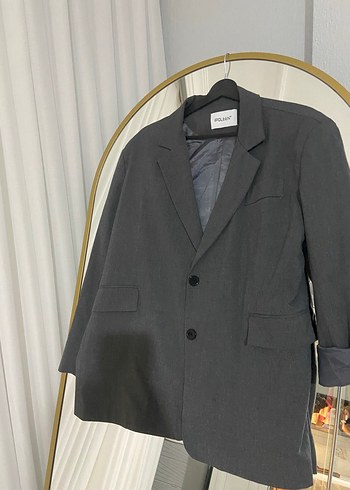 Gri Keten Kadın Blazer  ceket takım  s.m.l .xl beden uygundur  - Görsel 3