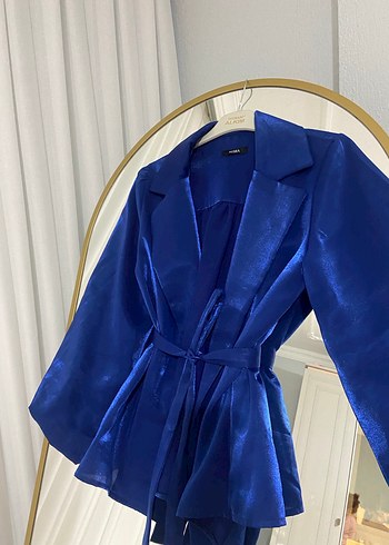 Parlak Mavi Mini Kadın Robe - Görsel 2