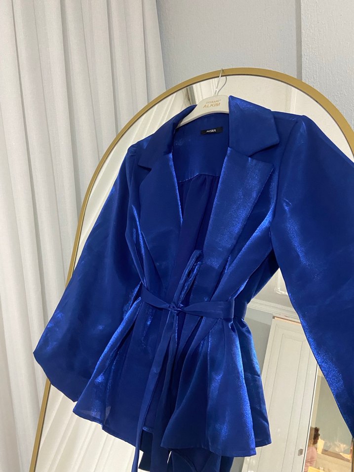 Parlak Mavi Mini Kadın Robe - Görsel 2