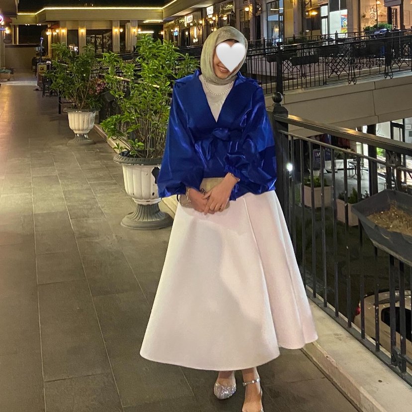 Parlak Mavi Mini Kadın Robe - Görsel 3