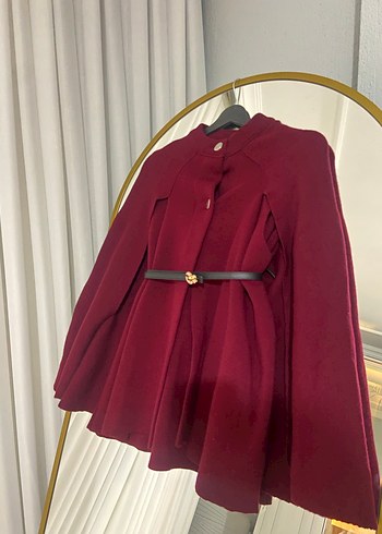 Bordo Midi Kadın Pelerin kemer dahil değildir :) - Görsel 3