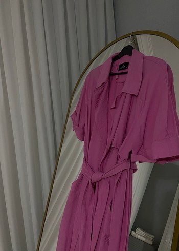 Pembe Pastel Kadın Uzun Robe - Görsel 2