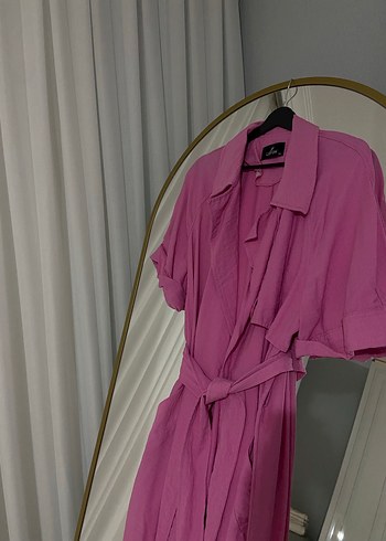 Pembe Pastel Kadın Uzun Robe - Görsel 3