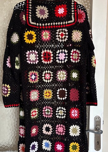 Renkli Örgü Bohem Kadın Hırka - Görsel 2