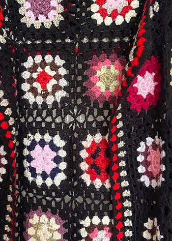 Renkli Örgü Bohem Kadın Hırka - Görsel 6