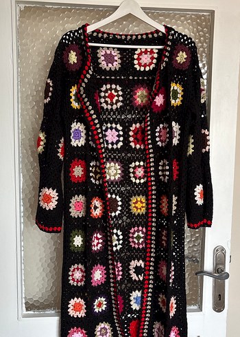 Renkli Örgü Bohem Kadın Hırka - Görsel 3