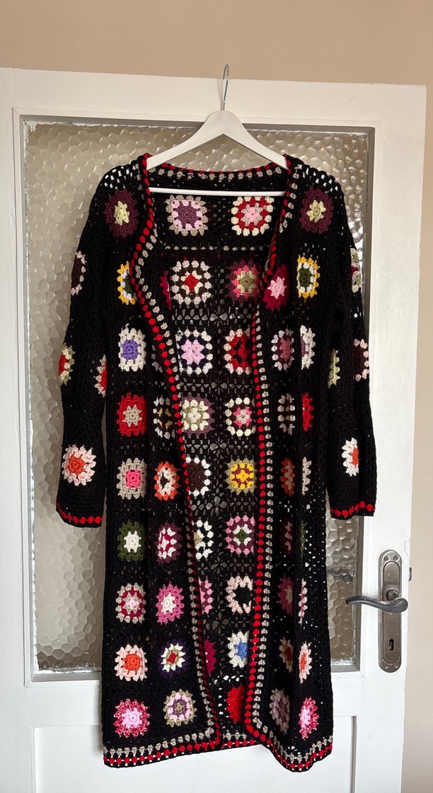 Renkli Örgü Bohem Kadın Hırka - Görsel 4