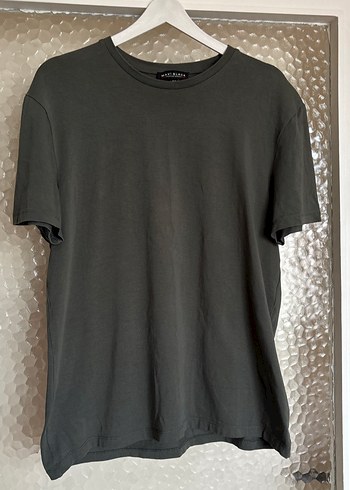 Gri Keten Erkek Tişört Loose Fit - Görsel 2