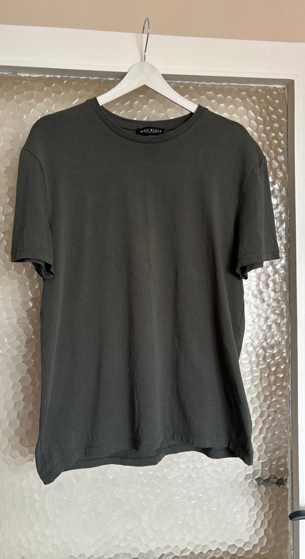 Gri Keten Erkek Tişört Loose Fit - Görsel 2