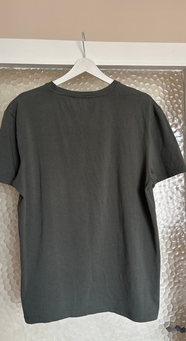 Gri Keten Erkek Tişört Loose Fit - Görsel 4