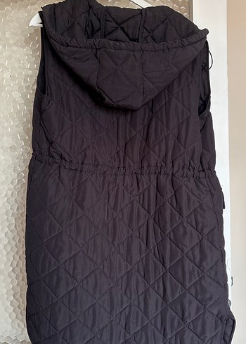 Düğmeli Siyah Midi Kadın Yelek - Görsel 7