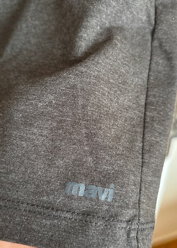 Gri V Yaka Keten Erkek Tişört - Görsel 3