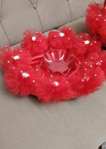 Kırmızı Fırfırlı Kadın Saç Aksesuarı - Görsel 2