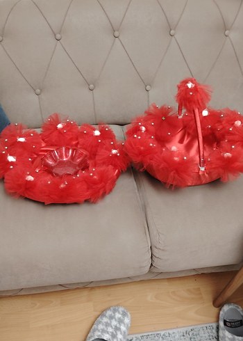 Kırmızı Fırfırlı Kadın Saç Aksesuarı - Görsel 3