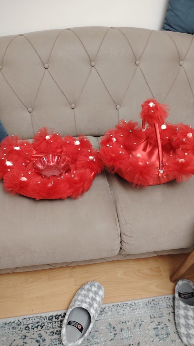 Kırmızı Fırfırlı Kadın Saç Aksesuarı - Görsel 3