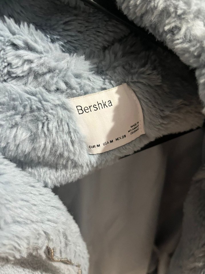 Gri Peluş Kapüşonlu Bebek Mont - Görsel 3