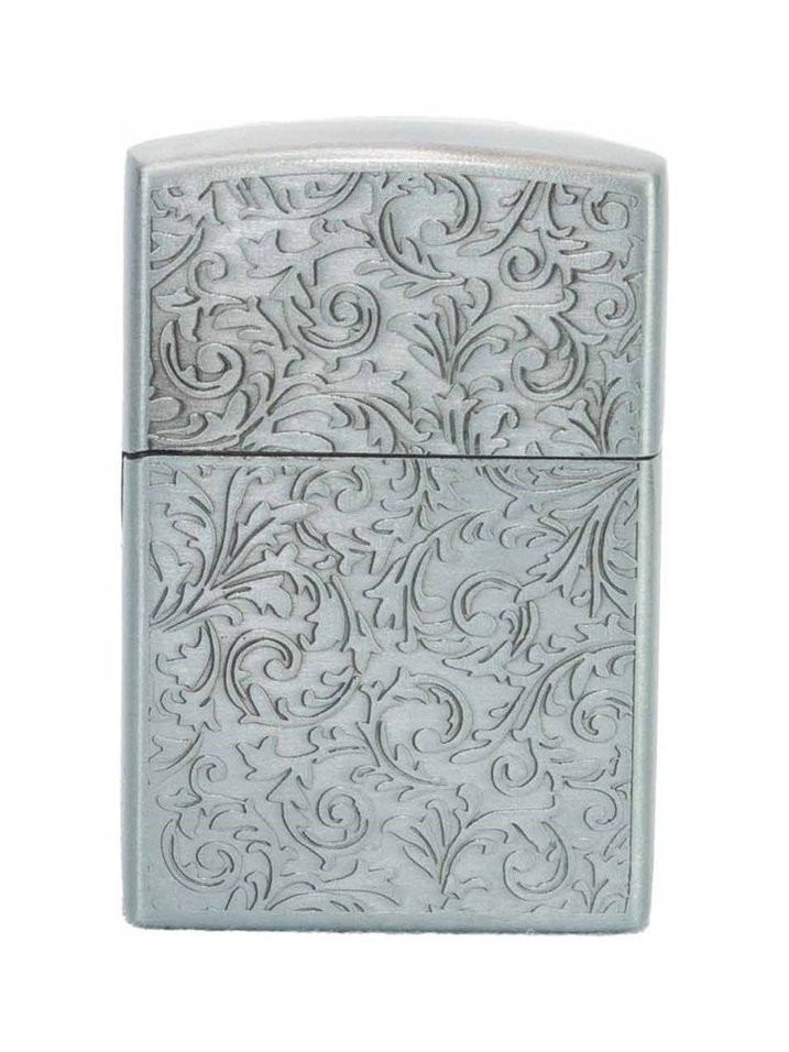 Çiçek Desenli Gazlı Çakmak Zippo Tasarım Metal - Görsel 2