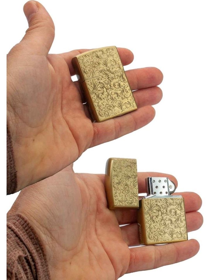 Çiçek Desenli Gazlı Çakmak Zippo Tasarım - Görsel 3