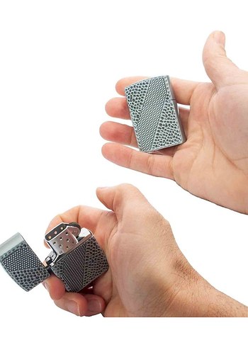 Zippo Tarzı Yılan Timsah Desenli Gazlı Çakmak Metal Metal - Görsel 3