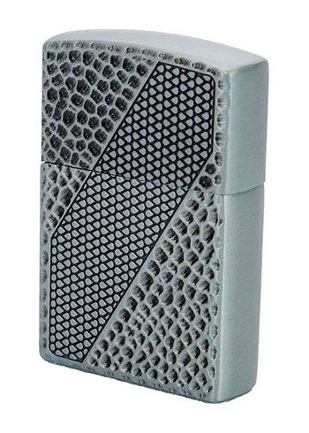 Zippo Tarzı Yılan Timsah Desenli Gazlı Çakmak Metal Metal - Görsel 2