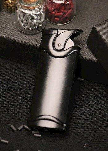 Siyah Mandallı Metal Turbo Gazlı Çakmak - Görsel 3