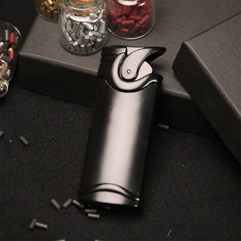 Siyah Mandallı Metal Turbo Gazlı Çakmak - Görsel 3