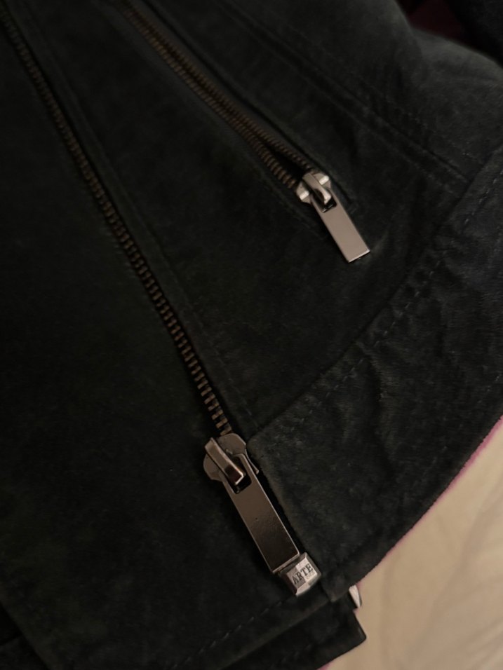 Kadın Haki Süet Transparan Deri Ceket - Görsel 5