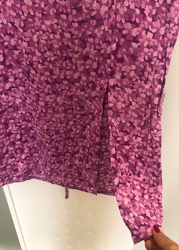 Mor Bağcıklı Midi Hamile Etek - Görsel 2