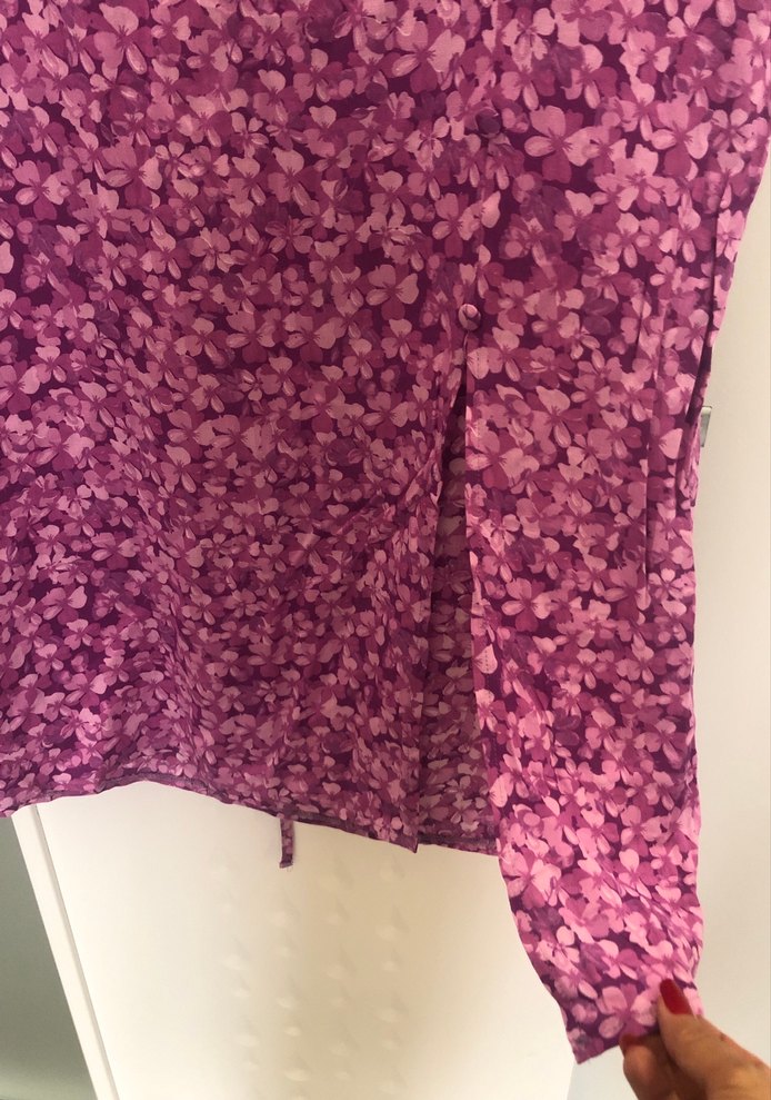 Mor Bağcıklı Midi Hamile Etek - Görsel 2