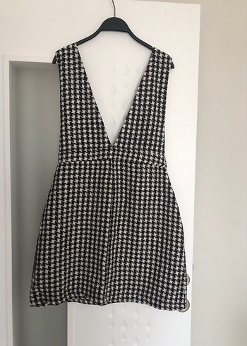 Gri piti kareli mini elbise - Görsel 3