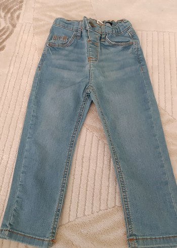 Erkek Çocuk Düğmeli Mavi Denim Pantolon - Görsel 2