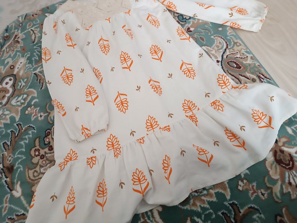 Nakışlı Beyaz Bohem Uzun Elbise - Görsel 4