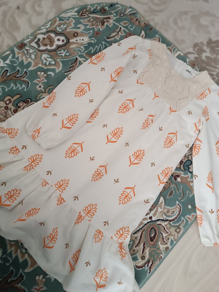 Nakışlı Beyaz Bohem Uzun Elbise - Görsel 2