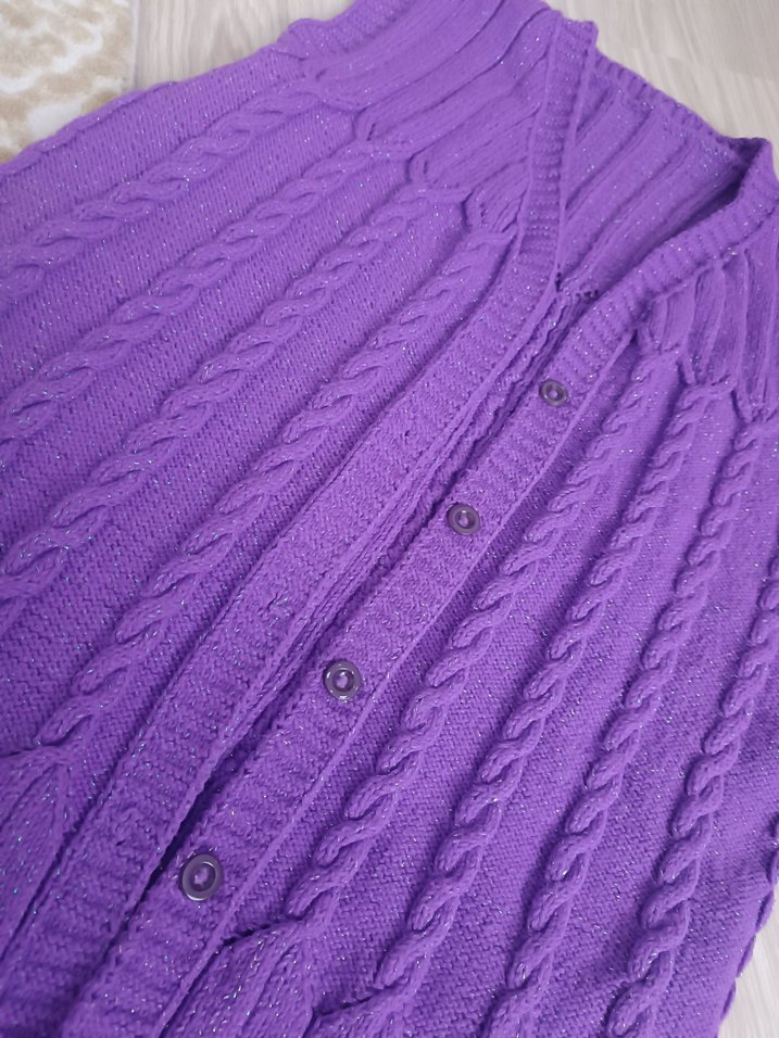 Mor Örgü Kadın yelek - Görsel 2