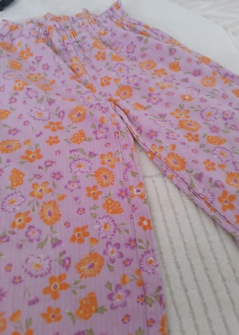 Mor Pastel Çiçekli Kız Pantolonu - Görsel 2