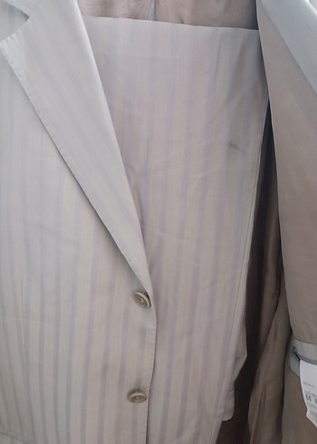 Düğmeli Bej Erkek Takım Elbise - Görsel 5