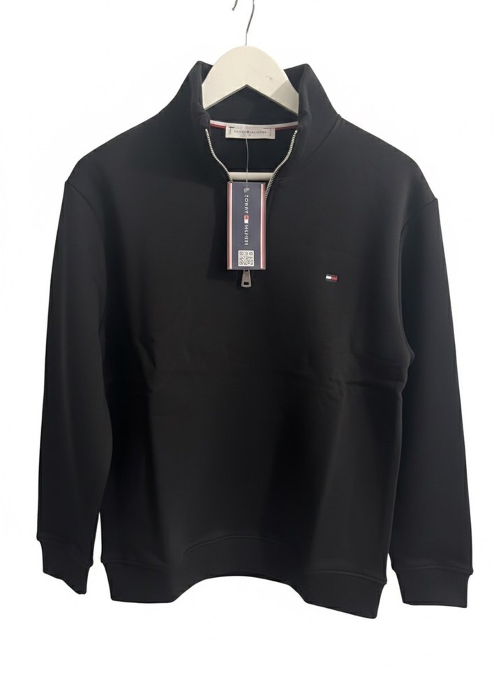 SİYAH YARIM FERMUARLI UNİSEX SWEATSHİRT - Görsel 3