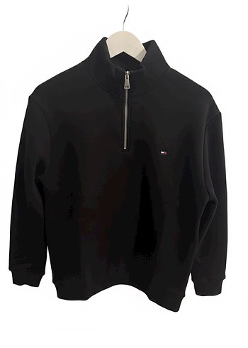 SİYAH YARIM FERMUARLI UNİSEX SWEATSHİRT - Görsel 2